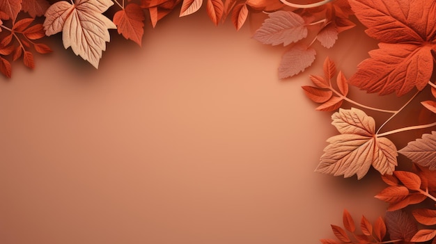 L'automne laisse l'arrière-plan avec un espace de copie pour votre texte Illustration vectorielle IA générative