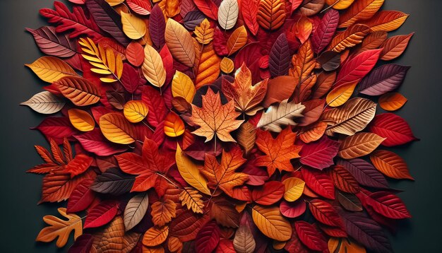 L'automne palette une tapisserie de feuilles d'automne dans des teintes chaudes