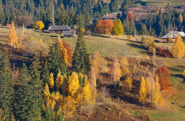 Automne village des Carpates Ukraine