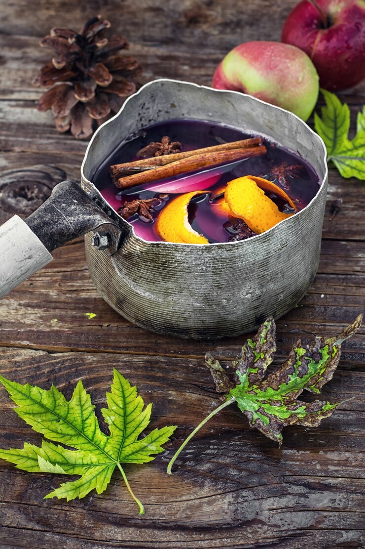 Photo automne et vin chaud
