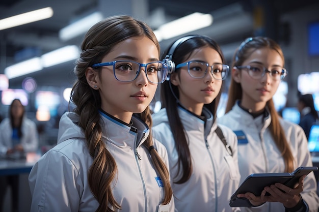 Photo autonomiser les filles innovatrices de demain dans la science futuriste