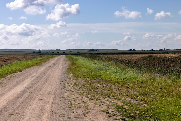 Autoroute non pavée dans les zones rurales faisant partie d'une route simple dans les zones rurales sans revêtement routier de haute qualité