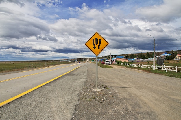 L'autoroute de Punta Arenas en Patagonie Chili