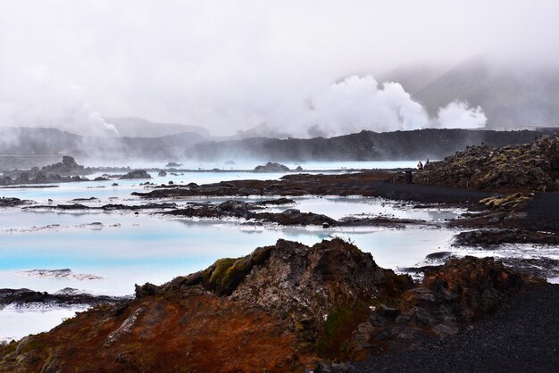 Photo l'autre côté du lagon bleu d'islande