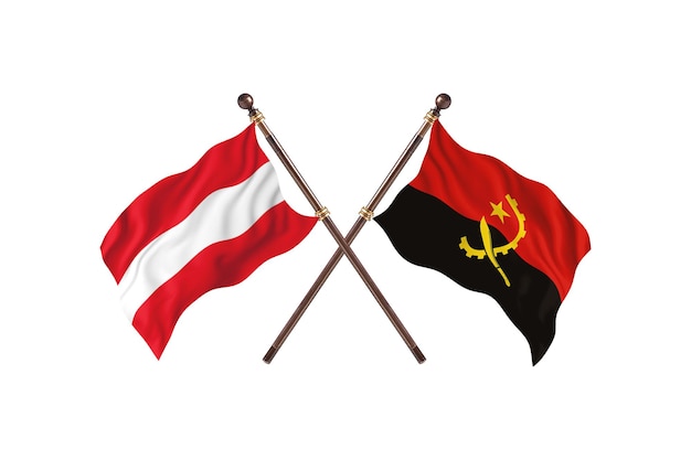 Autriche contre Angola deux pays drapeaux fond