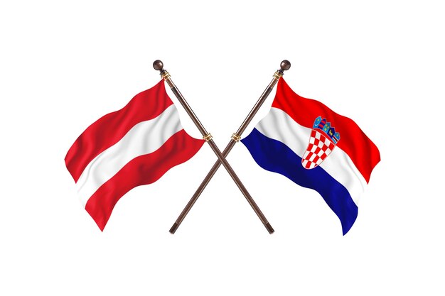 Autriche contre Croatie Deux Pays Drapeaux Contexte