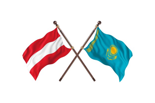 Autriche contre Kazakhstan deux pays drapeaux fond