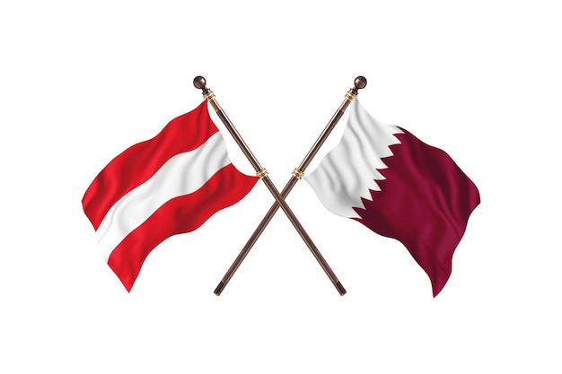 Autriche contre Qatar deux pays drapeaux fond