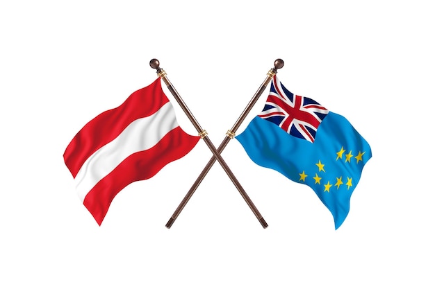 Autriche contre Tuvalu deux pays drapeaux fond