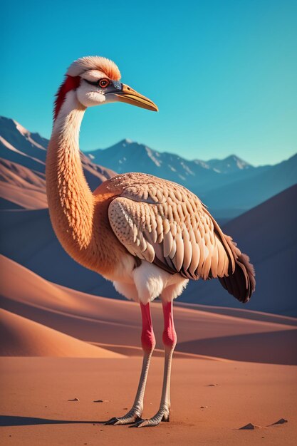 Photo autruche grand oiseau animal papier peint d'arrière-plan illustration corps fort courant à grande vitesse