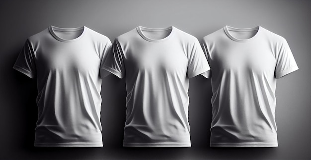 Avant de t-shirts blancs utilisé comme modèle de conception Image générée par l'IA