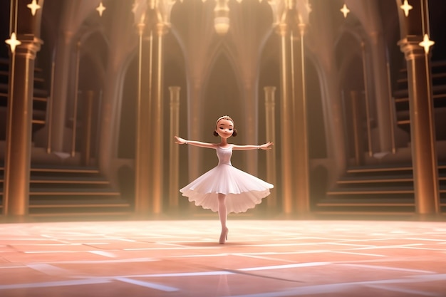 Avatar 3d déguisé en danseur de ballet gracieusement généré par l'IA