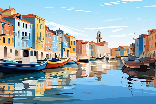 Aveiro La Venise du Portugal avec l'illustration des bateaux de Moliceiro