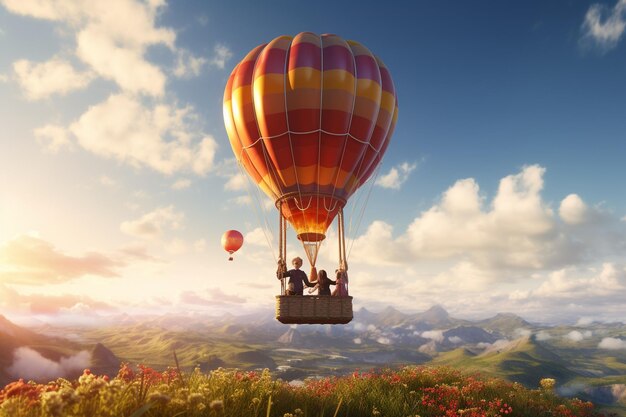 Une aventure en ballon aérien pour la fête des pères avec toute la génération.