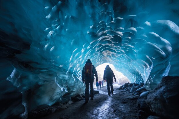 L'aventure dans la grotte de glace cristalline