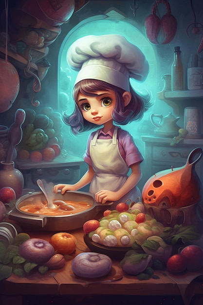 Aventure magique dans la cuisine avec Little Chef Girl