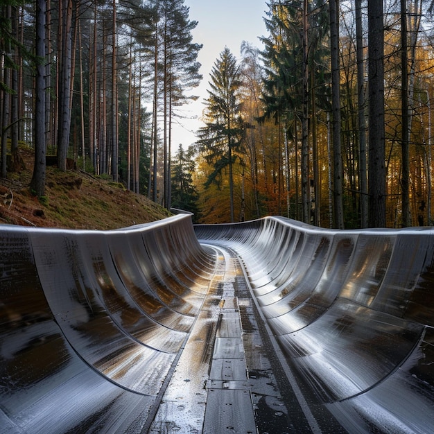 Photo une aventure passionnante sur la piste de bobsleigh de sigulda