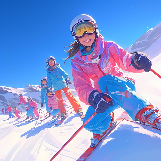 Une aventure de ski joyeuse en famille