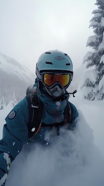 Aventure de ski palpitante sur une pente enneigée