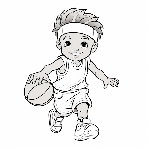 Photo les aventures de basket-ball benny un livre de coloriage pour enfants avec des personnages de dessins animés