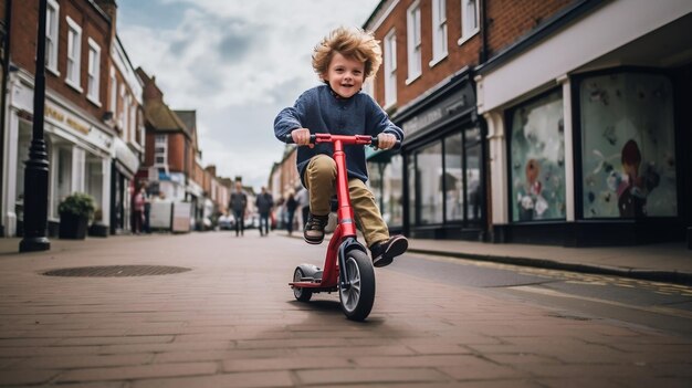 Les aventures de la jeunesse d'un garçon sur un scooter en Angleterre