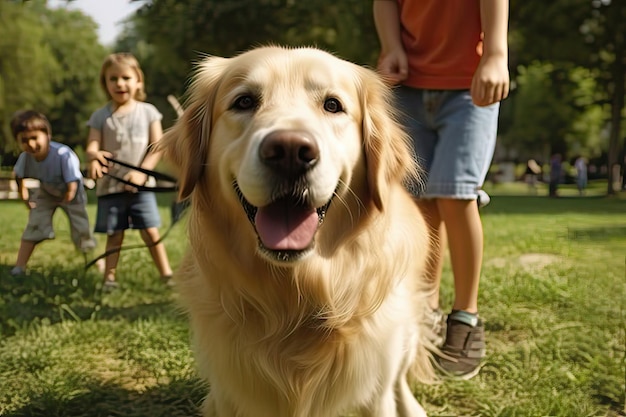 Aventures ludiques dans un parc à chiens IA générative