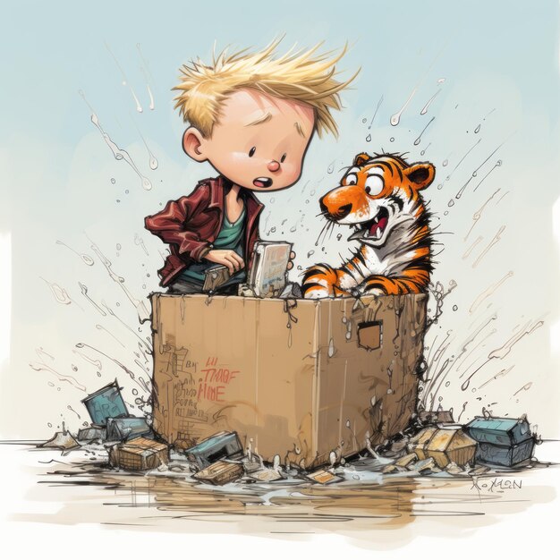 Les aventures magiques de transmogrification de Calvin et Hobbes déchaînant des merveilles avec leur Enchan