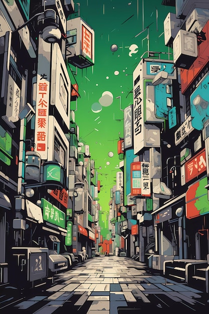 Aventures mangas dans les rues de Tokyo Generative AI