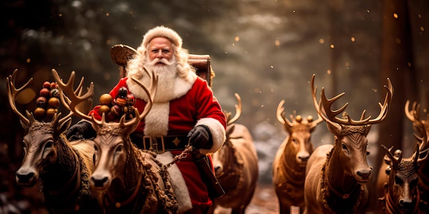 Aventures de Noël avec le Père Noël et les rennes