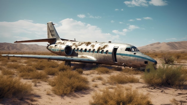 Un avion abandonné sur une route déserte