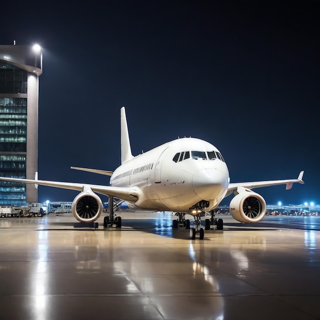 Un avion attend à l'aéroport