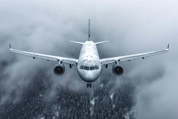 un avion à l'atterrissage avec un style de photographie contemporain