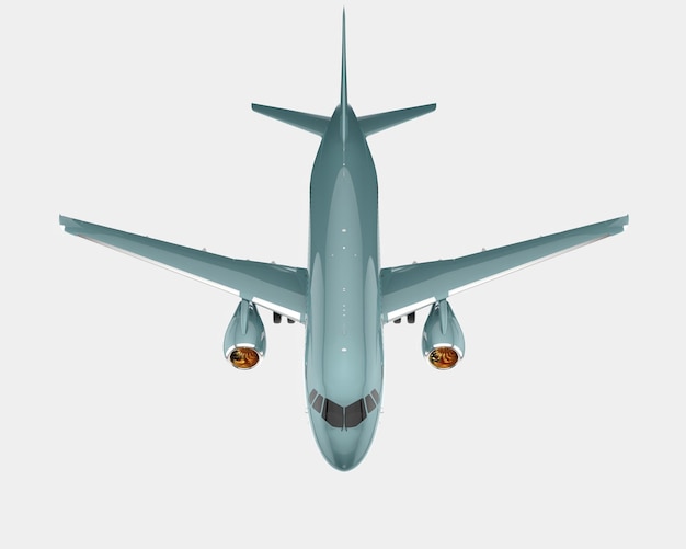 Avion Commercial Isolé Sur Fond Illustration De Rendu 3d