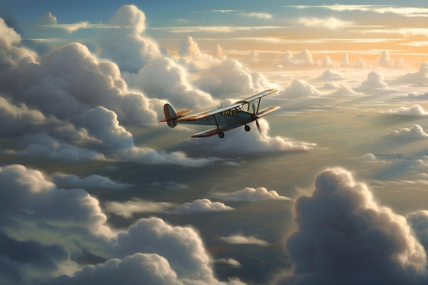 Un avion dans les nuages