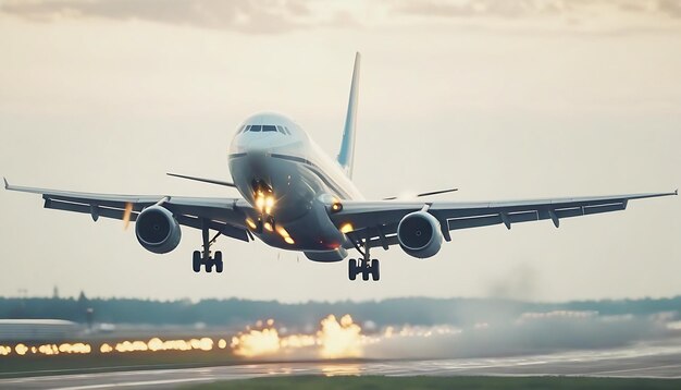 Un avion décollant d'un aéroport