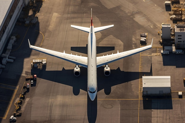 Photo un avion est sur la piste avec la queue de l'avion