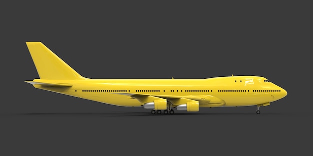 Avion de grande capacité de grande capacité pour les longs vols transatlantiques Avion jaune