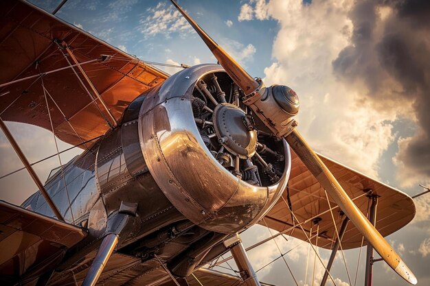 un avion à hélice avec le mot dessus