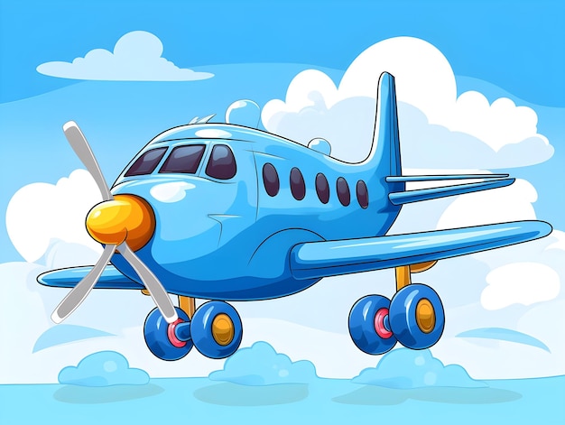 Photo un avion mignon, image d'illustration de dessin animé seulement