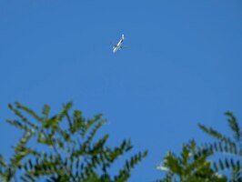 Photo un avion de passagers volant dans le ciel bleu