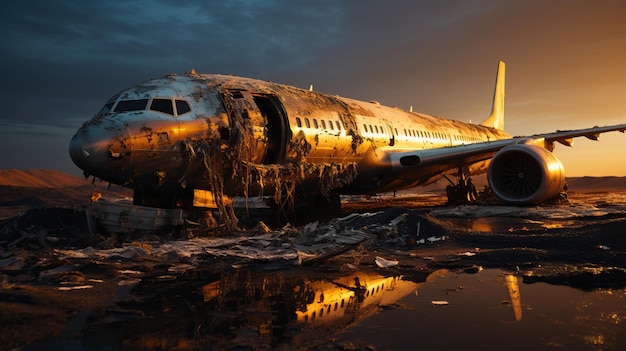 un avion qui s'est écrasé