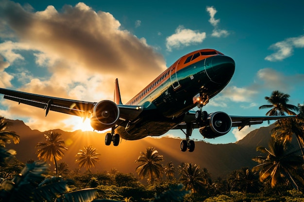 Photo avion volant dans le ciel