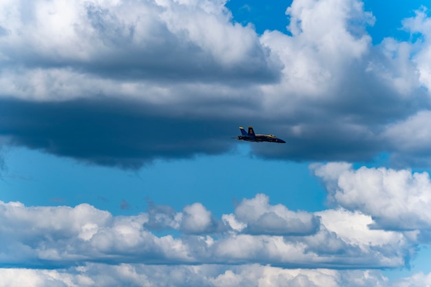 Des avions bleus américains se produisent dans un spectacle aérien