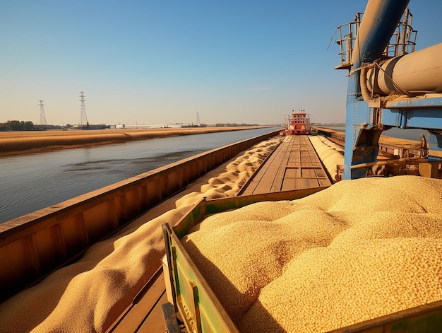 Avitaillement d'un cargo sec avec du grain généré ia