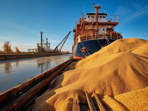 Avitaillement d'un cargo sec avec du grain généré ia