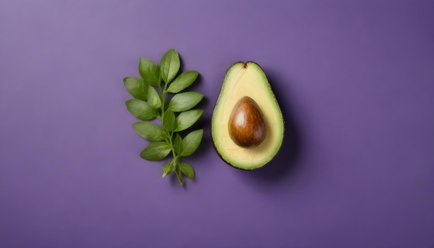 avocado préparé avec une brindille d'herbes