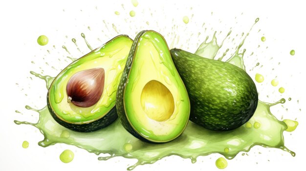 Avocado vert créatif avec des taches générées par l'IA