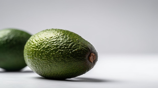 Un avocat vert sur fond blanc