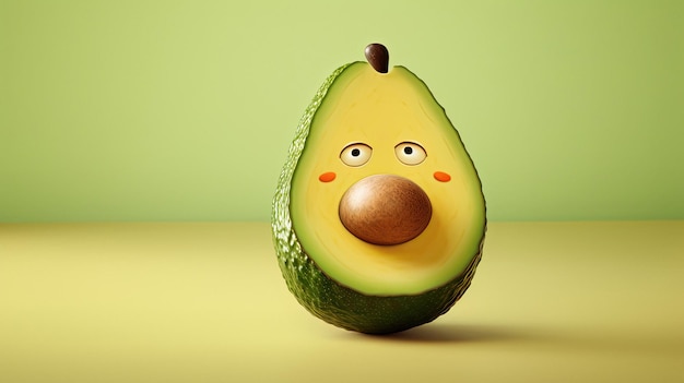 Un avocat avec un visage dessus