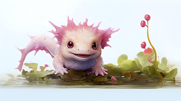 Axolotl fantaisiste dans un pays des merveilles aquatique